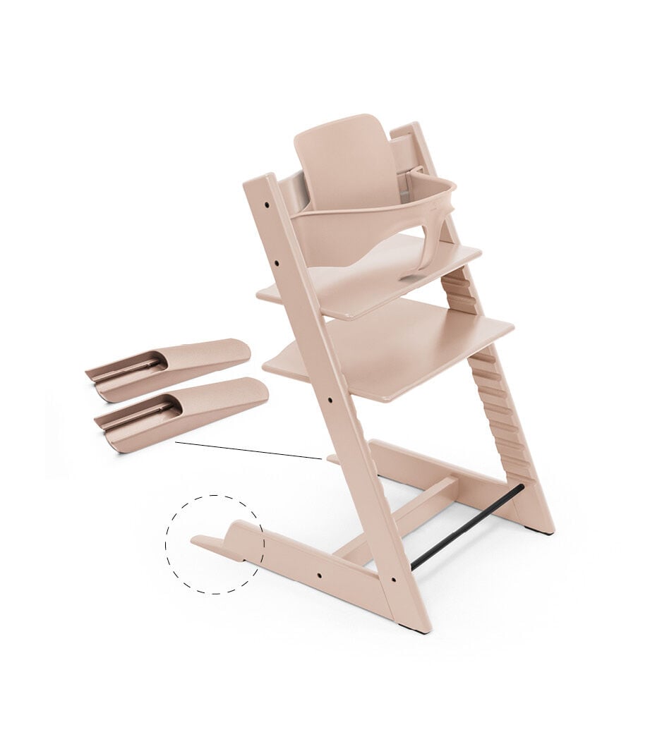 Tripp Trapp® Chair Serene Pink, Beech, with Baby Set.